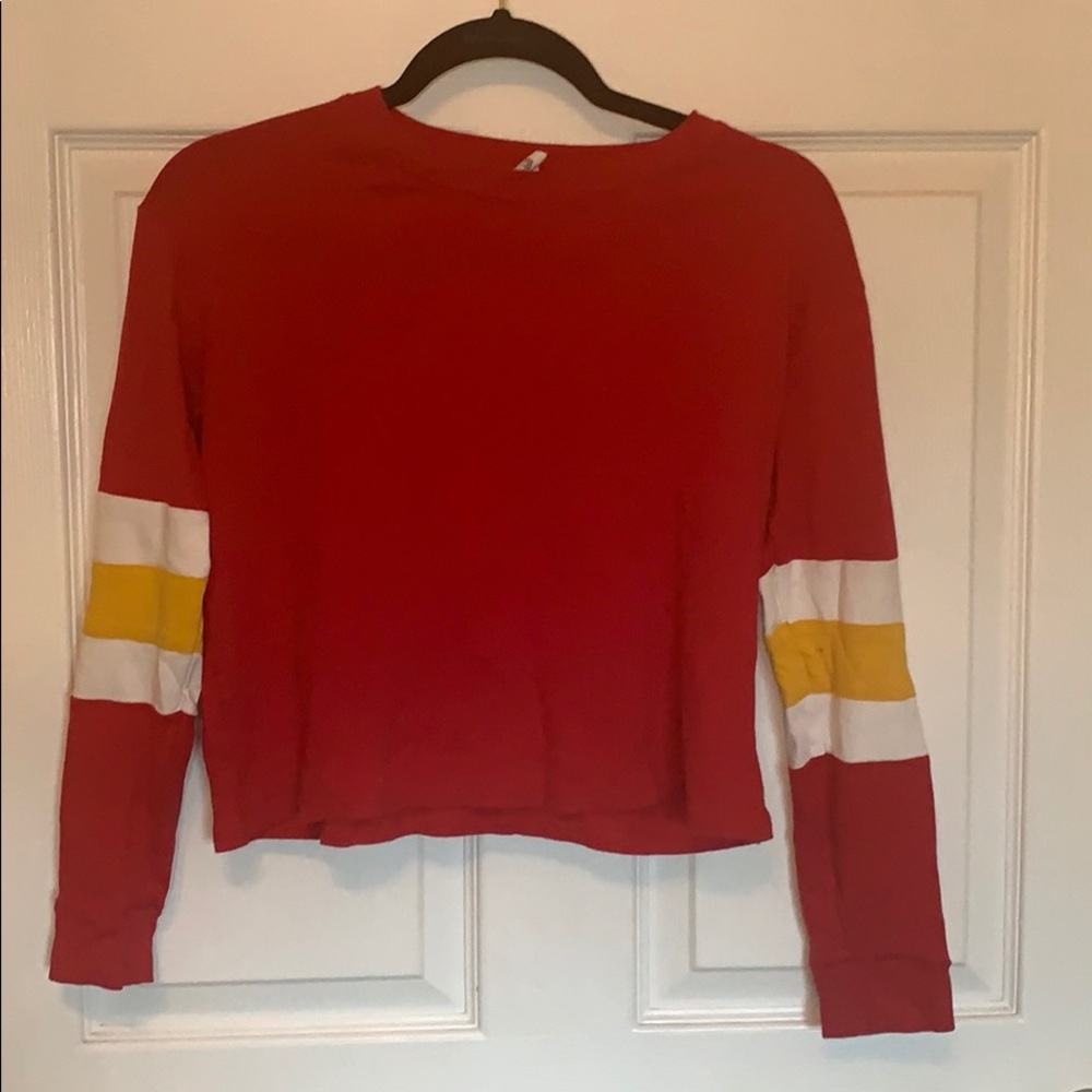Me to We Red Cropped Long Sleeve